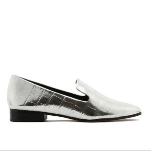 Schutz Metallic Crocodile Prata Size 9.5